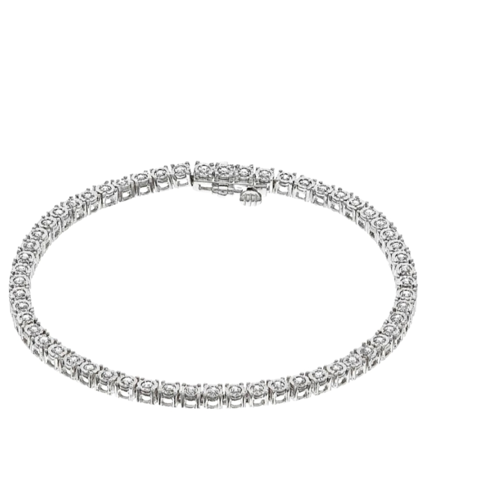 1/2 Carat Diamond Sterling Silver Bracelet